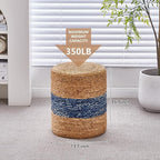 Wimarsbon Ottoman Foot Rest Stool Round Natural Seagrass Foot Stool Hand-Woven - Image 3