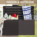 Devoko 100 Gallon Waterproof Large Resin Deck Box Indoor Outdoor Lockable - Image 8
