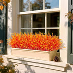 Artificial Fake Plants Flowers for Outdoors Fall Decor, 12 Bundles Fall Leaves - Image 4
