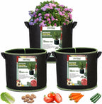 3-Pack 15 Gallon Plant Grow Bags, Thickened Nonwoven Fabric Pots by FVOTNW