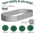 2PCS 8x4x1FT Galvanized Raised Garden Bed Kit, Vegetable Boxes-Oval Metal - Image 2
