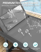 Aluminum Chaise Lounge Chair Outdoor Set of 2, Foldable & No Assembly Pool - Image 7