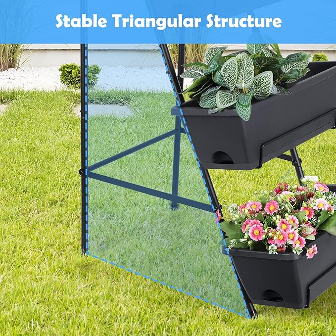 OYEAL Raised Garden Bed 4 Tier Vertical Garden Planter Indoor Outdoor Raised - Image 7