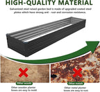 12×2×1FT Galvanized Raised Garden Bed Kit, Metal Planter Boxes, Large Outdoor - Image 6