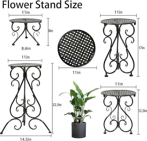 4-Pack Metal Plant Stand for Indoor Outdoor, Heavy Duty Flower Pot Stands for - Image 2