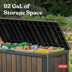 Keter Signature Collection 92 Gallon Resin Deck Box Organization and Storage Box - Image 6