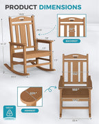 Ciokea Oversized Outdoor Rocking Chairs Set of 4, 380lbs Heavy-Duty Large Patio - Image 3