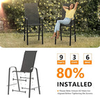 VINGLI Outdoor Bar Chairs Set of 6 – Stackable Outdoor Bar Stools - Image 7