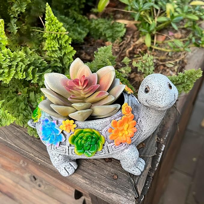 2pcs Small Turtle Planter Window Decor - Image 2