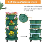 VECELO 5 Tier Vertical Garden Planter, Self Watering Stackable Planters - Image 3