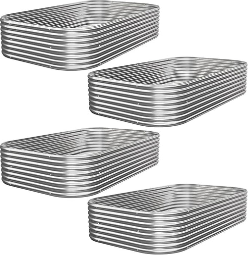 4 PCS 4x2ft Galvanized Raised Garden Bed Outdoor, Metal Garden Bed by Mostmahes