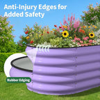 Kesfitt Raised Garden Bed, Metal Galvanized Steel Oval Garden Bed 8x2x1.5 ft - Image 9
