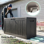 DRATO 75 Gallon Deck Box, Waterproof Resin Large Outdoor Storgae Box - Image 3