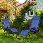 Nazhura Set of 2 Relaxing Recliners Patio Chairs Adjustable Steel Mesh Zero - Image 2