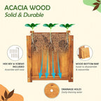 Idzo Set of 2 Hardwood Outdoor Flower Box, Durable Acacia Wood Flower Boxes - Image 6