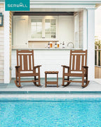 SERWALL Outdoor Rocking Chair Set of 6, Patio Rocking Chair Sets, HDPE Rocking - Image 7