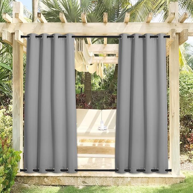 NICETOWN 2 Panels Outdoor Curtains Waterproof Extra Long 108 in - Image 2