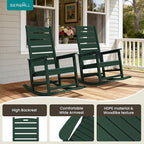 SERWALL Outdoor Rocking Chair Set of 4, Oversized HDPE Patio Rocking Chair - Image 9