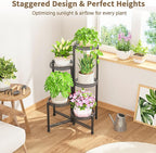 LASZOLA 5 Tiered Folding Tall Plant Stand Indoor Outdoor - Image 7