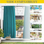 NICETOWN 2 Panels Outdoor Curtains Waterproof Pocket & Back Tab on Top & Bottom - Image 7