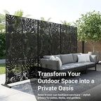 Metal Privacy Screen Outdoor – 72in Decorative Laser Cut Steel Garden Divider - Image 2