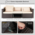 HOMREST 6 Pieces Patio Furniture Sets, Rattan Daybed - Image 5