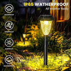 GIGALUMI 12 Pack Solar Light Outdoor Waterproof, Warm White Pathway Lights - Image 5