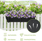 Riare 4 Pack 36 Inch Black Fabric Window Box Liners- Felt Square Trough Planter - Image 3