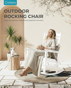 Ciokea Oversized Outdoor Rocking Chairs Set of 3, 380lbs Heavy-Duty Large Patio - Image 8