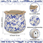 6 Inch Ceramic Plants Pots Vintage Ceramic Flower Planters Crackle Glaze Finish - Image 7