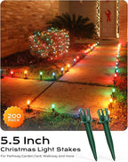 200-Pack Plastic Light Stakes, 5.5 Inch Christmas Yard Stakes - Image 5