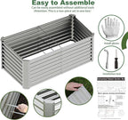 4x2x2ft Raised Garden Bed Kit, Galvanized Planter Garden Boxes Outdoor - Image 5