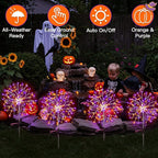 suddus Solar Halloween Lights Outdoor Solar Powered, Upgrade 2-Pack Orange & - Image 2