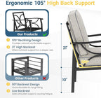 RoyalCraft Outdoor Patio Furniture Set, 3 Pieces Metal Patio Conversation Set - Image 3