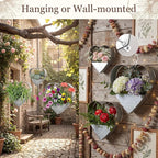 3 Pcs 3 Size Heart Metal Hanging Planter Indoor Outdoor, 13.4" 10.6" 7" Large - Image 5