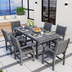 Pamapic 7 PCS Outdoor Dining Set, Spacious HDPE Outdoor Table and Chairs - Image 7