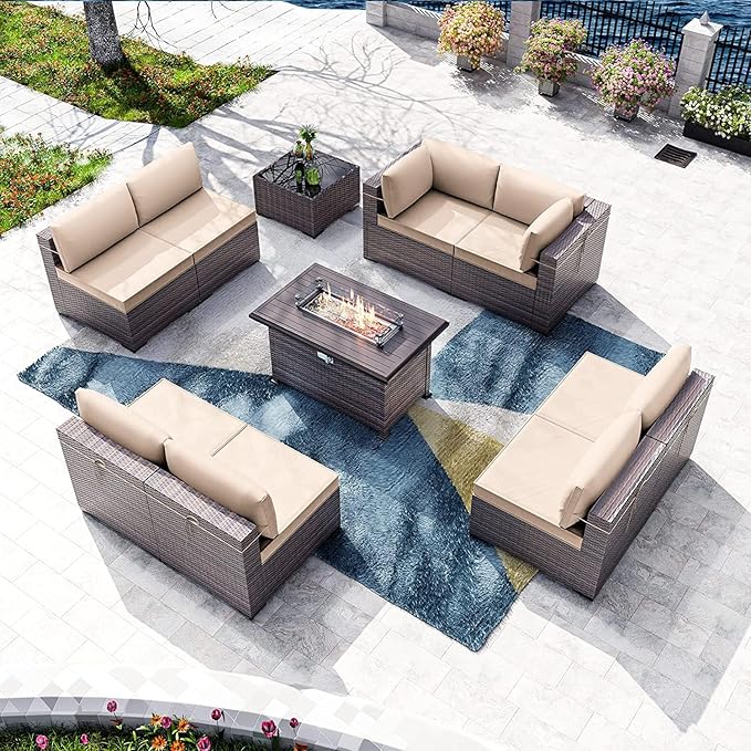 Kullavik 10 Pieces Outdoor Patio Furniture Set by KULLAVIK