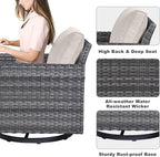 Belord 6 Piece Outdoor Furniture Patio Wicker Sofa Set, Oversize Outdoor Swivel - Image 8