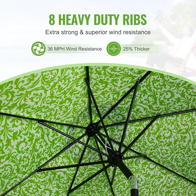 Backyard Expressions 9 ft. Patio Umbrella, Market Table Umbrella w/Tilt and - Image 2