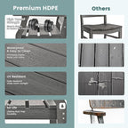 Pamapic 5 PCS Outdoor Dining Set, Spacious HDPE Outdoor Table and Chairs - Image 5