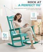 Ciokea Oversized Outdoor Rocking Chairs Set of 4, 380lbs Heavy-Duty Large Patio - Image 5