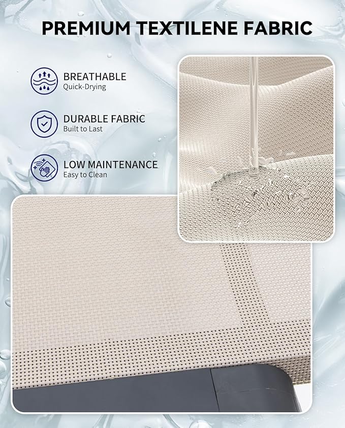 Aluminum Chaise Lounge Chair Outdoor, Foldable Patio Lounge Chair 2 Sets - Image 6