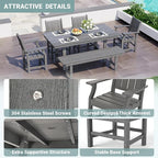 Pamapic 6 PCS Outdoor Dining Set, Spacious HDPE Outdoor Table - Image 5