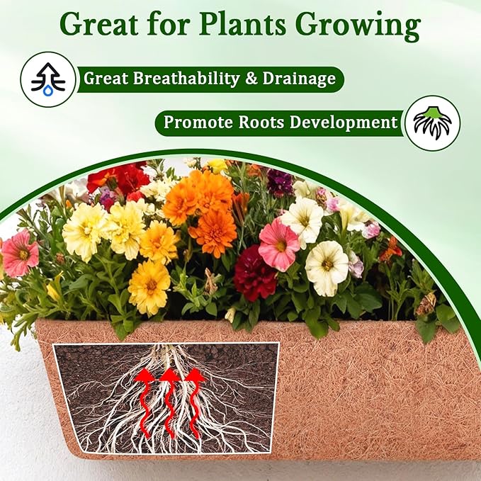 Halatool 2 Pack 24 Inch Window Box Liners, Pre-Formed Coco Fiber Replacement - Image 4