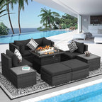 NICESOUL 9 Piece Outdoor Patio Garden Furniture Set by NICESOUL
