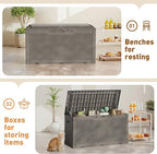 Greesum 100 Gallon Resin Deck Box Large Outdoor Storage Boxes - Image 6