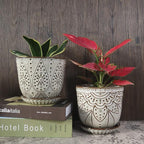 Gepege 6 Inch Beaded Ceramic Planter Set of 2 - Image 6