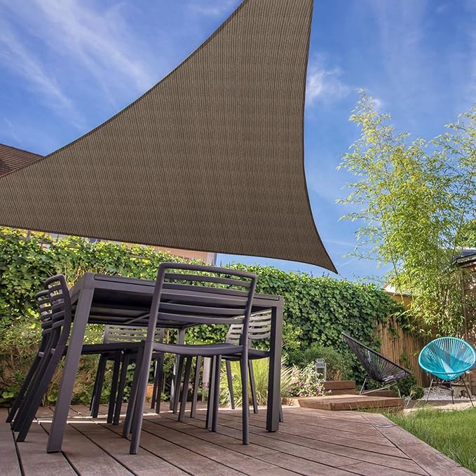 E&K Sunrise 12' x 12' x 12' Sun Shade Sail Triangle Canopy Shade Cover UV Block - Image 7