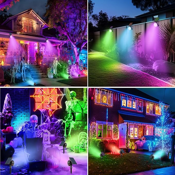 nipify 2 Pack Solar Spot Lights Outdoor Waterproof, Solar Spotlight Light - Image 7