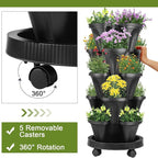 Umigy 2 Set 5 Tier Stackable Planters Vertical Garden Planters - Image 5